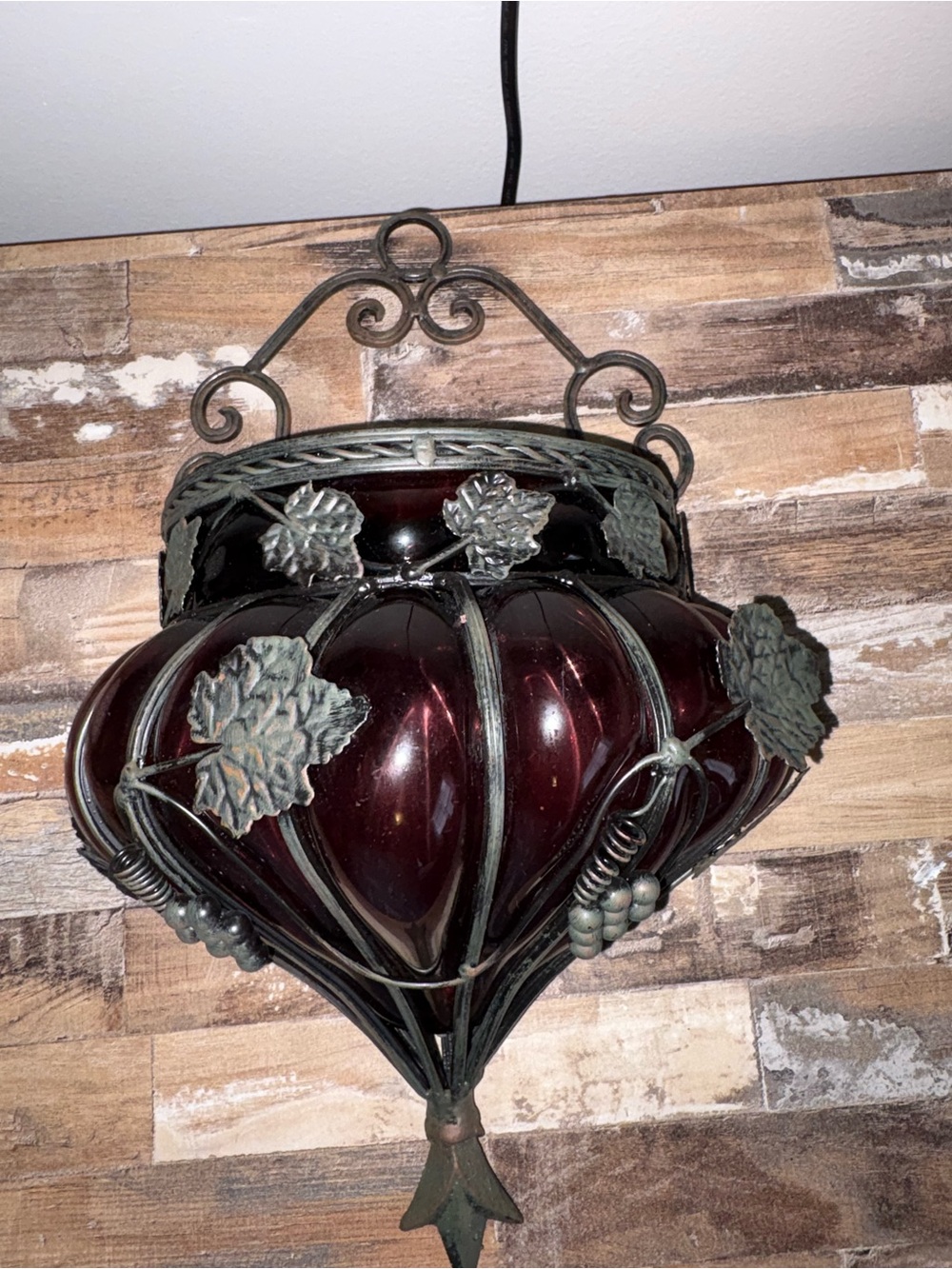 Vintage Touch of Class Amethyst Glass Wall Vase
